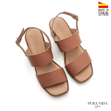 sandalias marrones piel mujer​