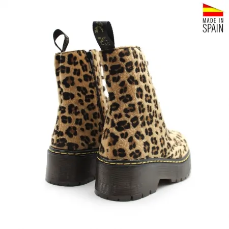 Botines Estilo Militar con Animal Print de Leopardo