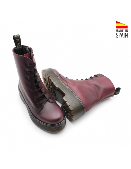 botines plataforma burdeos​