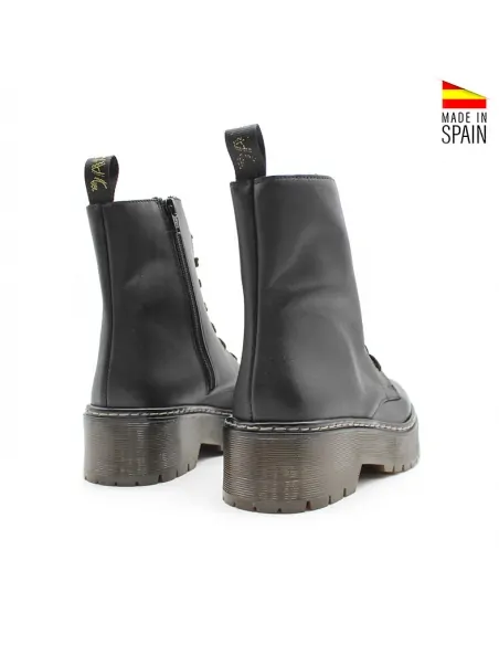 Calzado militar negro mujer