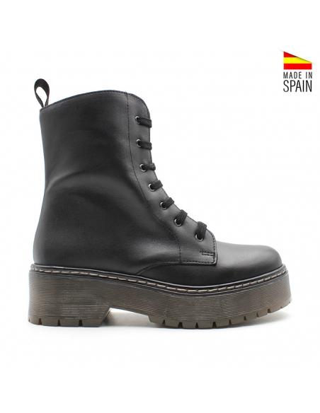 Botas de cuero negras mujer
