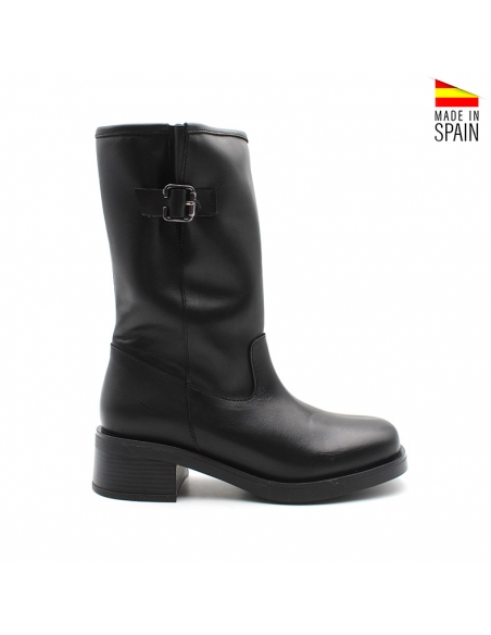 botas negras mujer media caña​