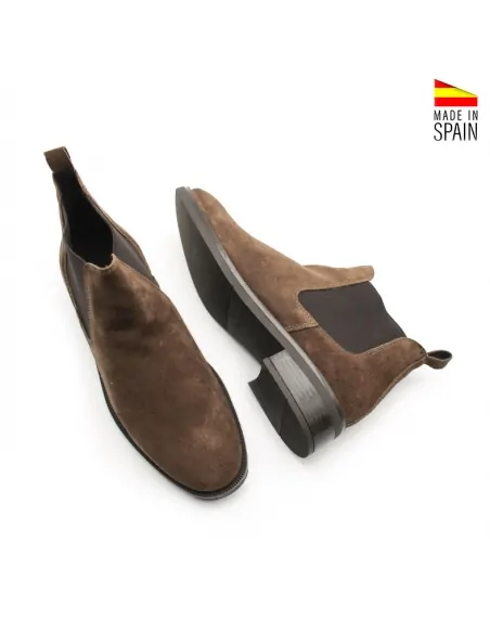 Botines de serraje marrón