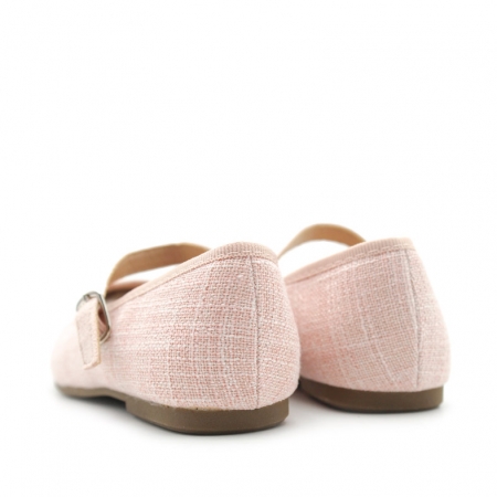 zapato rosa niña de lino
