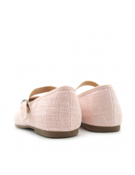 zapato rosa niña de lino