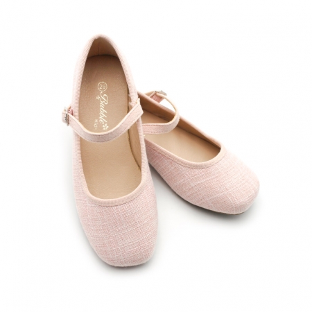 merceditas para niña rosas de lino con hebilla