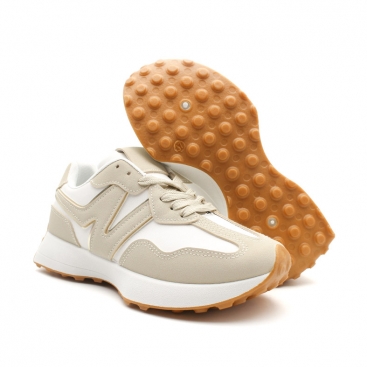 tenis casual beige mujer​