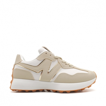 zapatillas casual beige mujer​