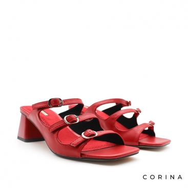 sandalias rojas tacon​