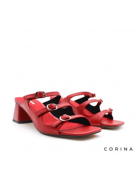 sandalias rojas tacon​