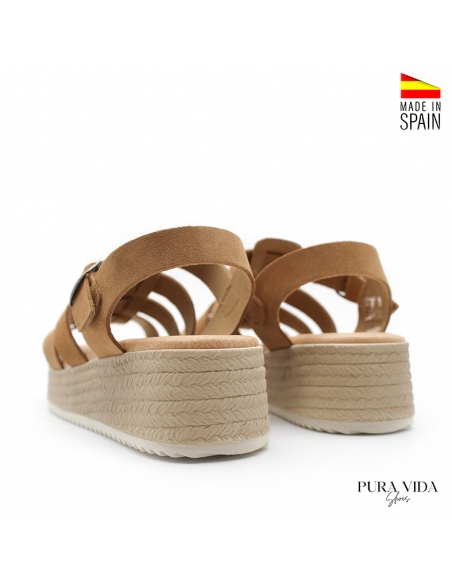 sandalias plataforma de piel