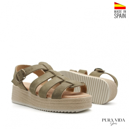 sandalias verde plataforma​