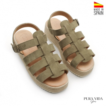 sandalias de plataforma verdes​