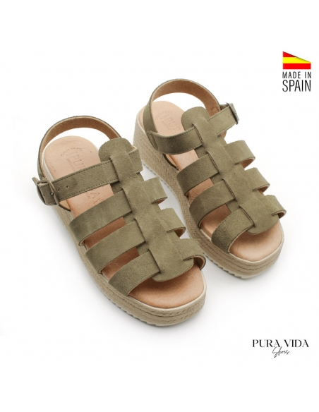sandalias de plataforma verdes​