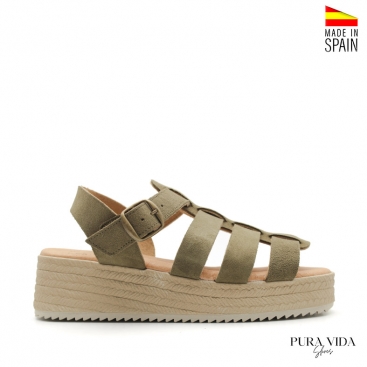 sandalias plataforma verde​