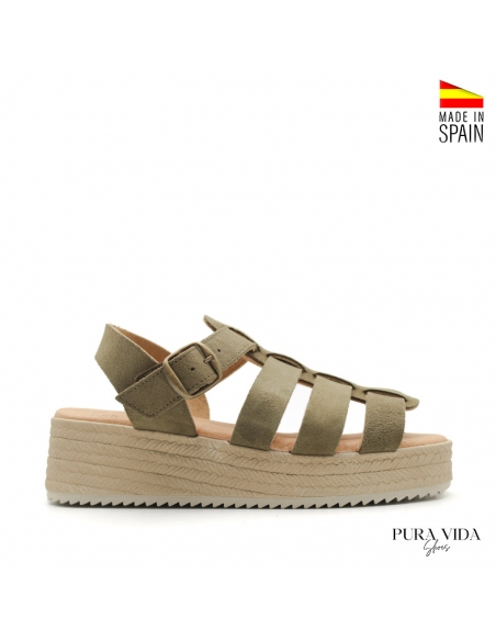 sandalias plataforma verde​