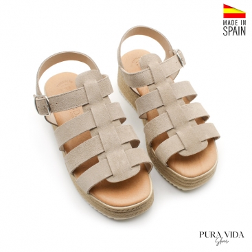 sandalias plataforma piel