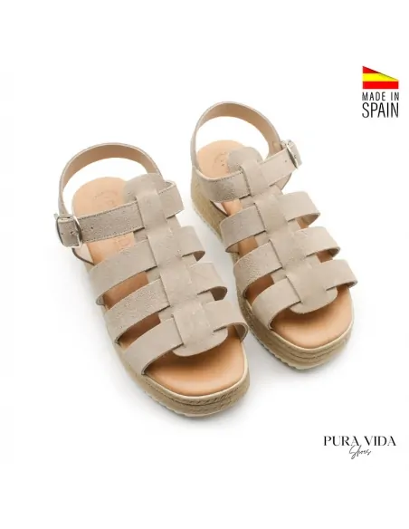 sandalias plataforma piel