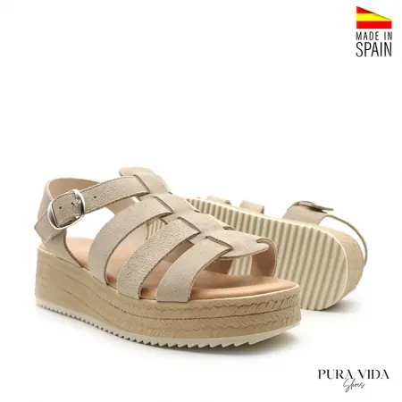 sandalia plataforma cangrejera beige