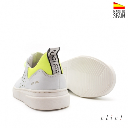 Deportiva Clic! cuero blanco combi
