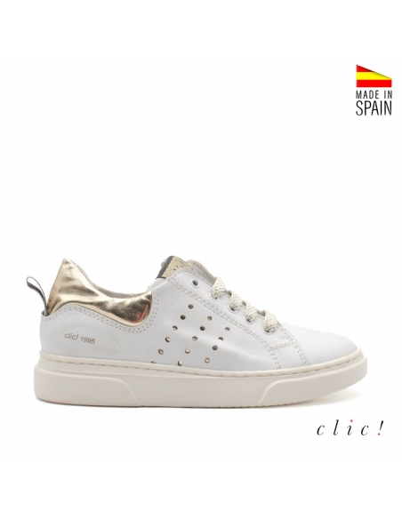 deportiva blanco oro