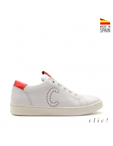 zapatilla cordones niña blanca