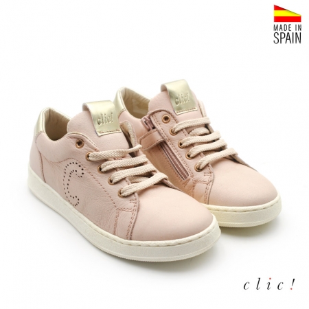 zapatilla cordones rosa