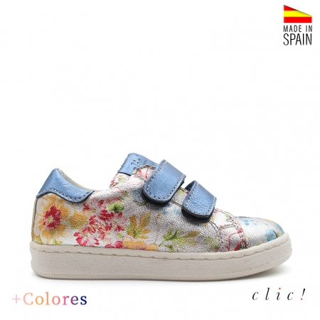 zapatillas flores azul