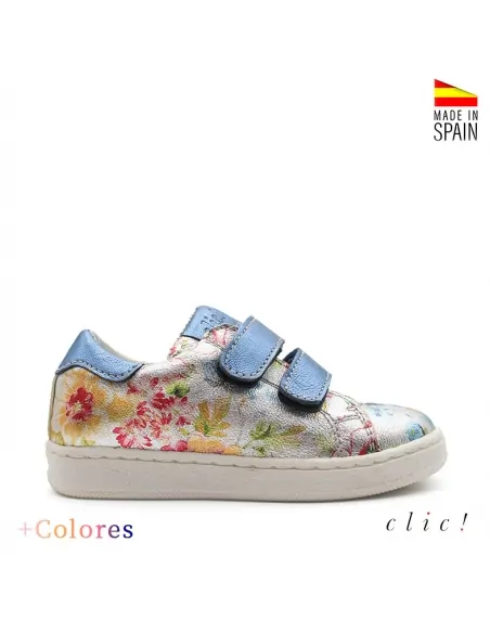 zapatillas flores azul