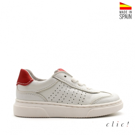 Bamba cordones blanco rojo