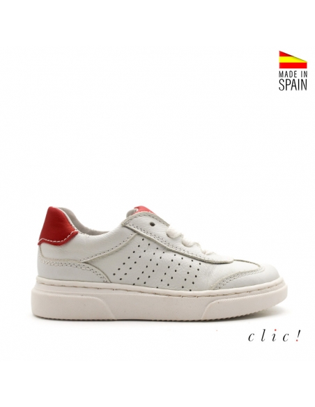 Bamba cordones blanco rojo