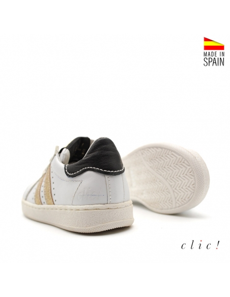 Zapatillas oro Clic! con cordones