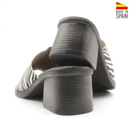 sandalia tacon cebra