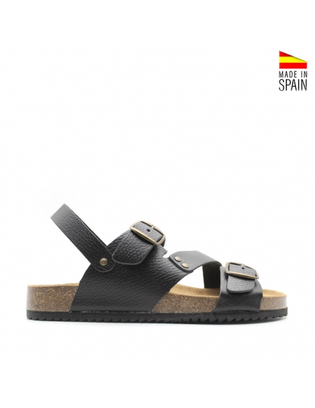 Sandalias bio piel negra