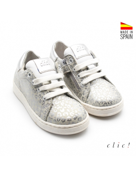 Deportivas piel metalizada niña