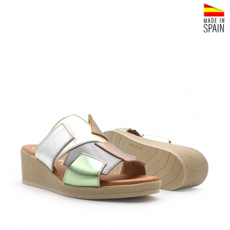 sandalias cuña colores mujer