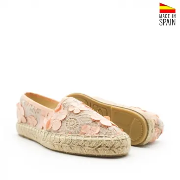 Alpargatas rosa de Encaje