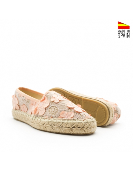 Alpargatas rosa de Encaje