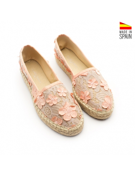 Alpargatas flores de Encaje