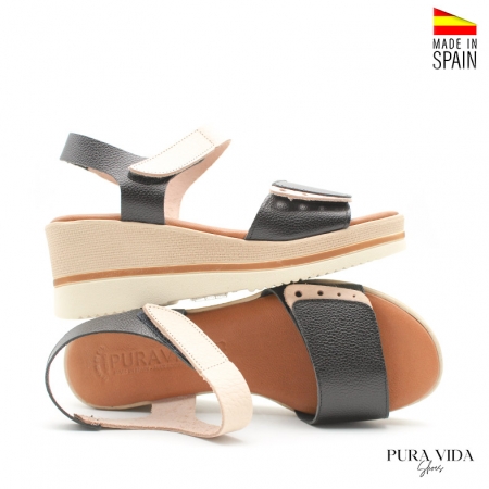 sandalias cuña velcros