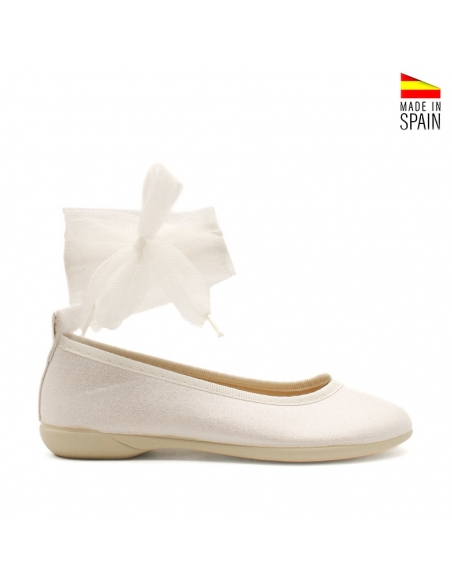 Bailarinas blancas niña personalizadas con tul para comunión