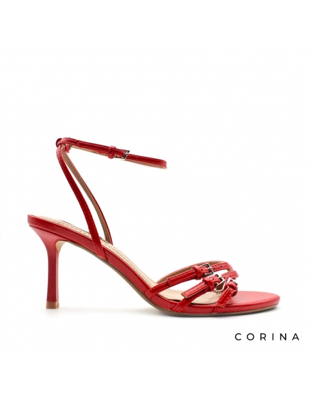 sandalias tacon rojas