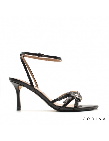 Sandalias Negras de Mujer Tacón