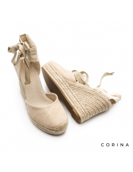 alpargatas cuña mujer beige​