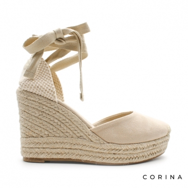 alpargata cuña beige​