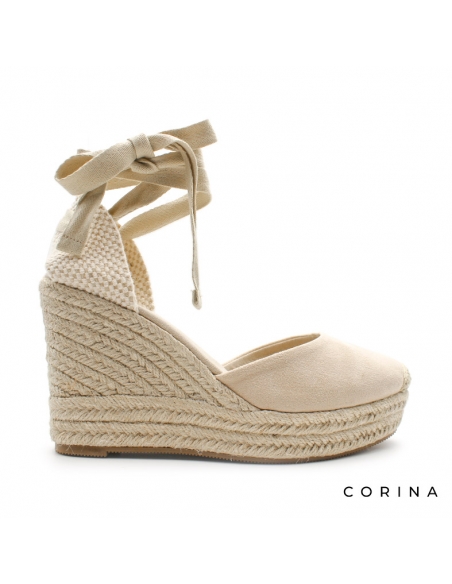 alpargata cuña beige​