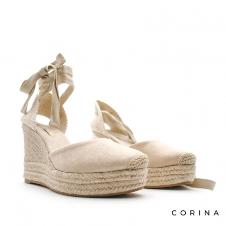 valencianas cuña beige