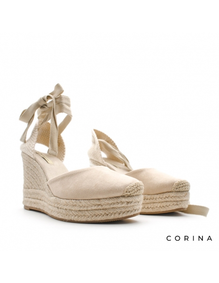 valencianas cuña beige