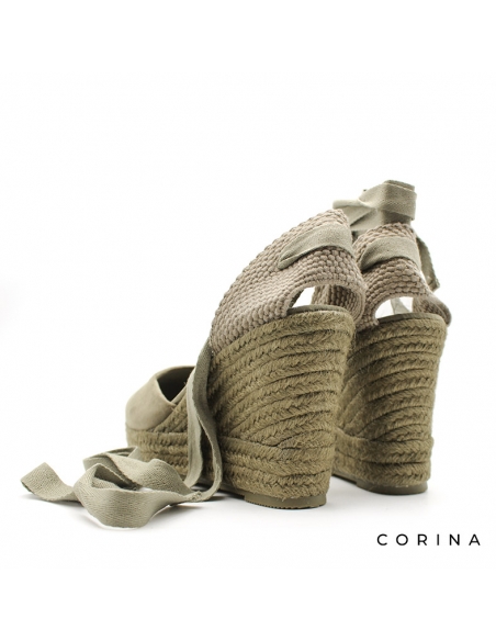 alpargata cuña verde mujer