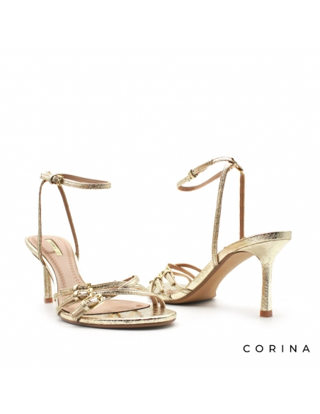 sandalias platino tacon alto